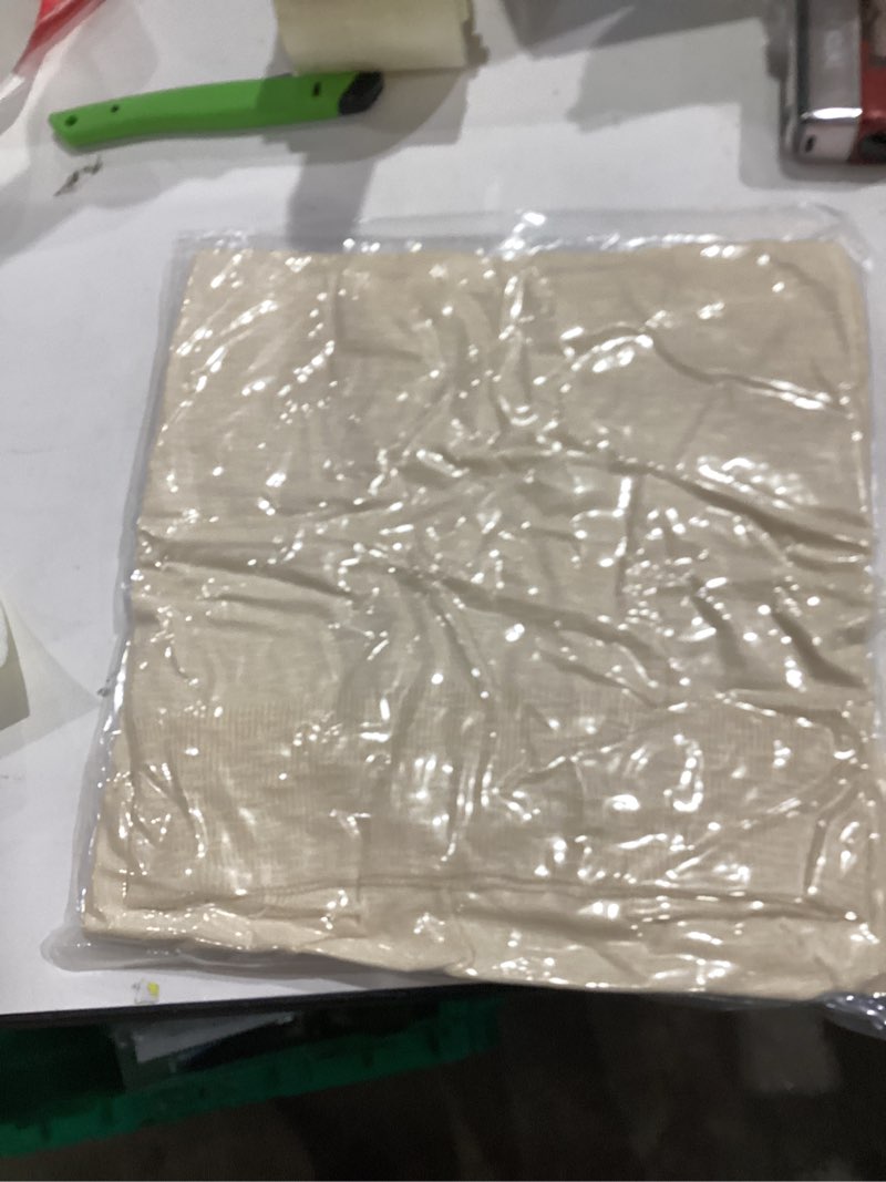 Condition photo showing New/Like New for Saodimallsu Womens Short Sleeve Crewneck Sweater Summer Tops Casual Loose Knit Lightweight Basic Pullover Shirts Medium Beige