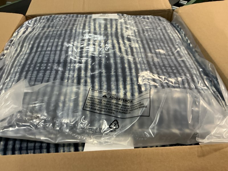 Condition photo showing Good Condition for arden outdoor deep seat cushion set, 24 in x 24 in, weather-proof, rain-proof, fade resistant patio cushion for chair, sofa, and couch blue shibori stripe polyfill blue shibori stripe 1 pack