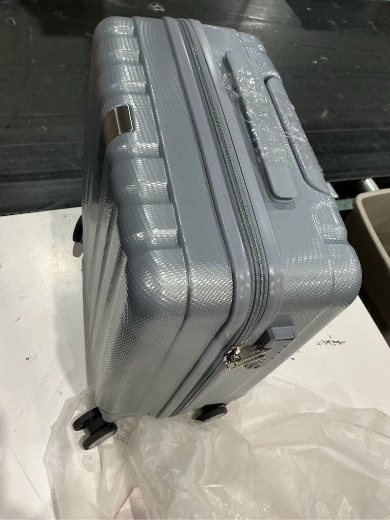 Condition photo showing As Is for incomplete. missing key. hanke 14 inch underseat carry on luggage with wheels hard shell suitcases carry on bag lightweight small mini suitcase travel luggage for travel?gray?