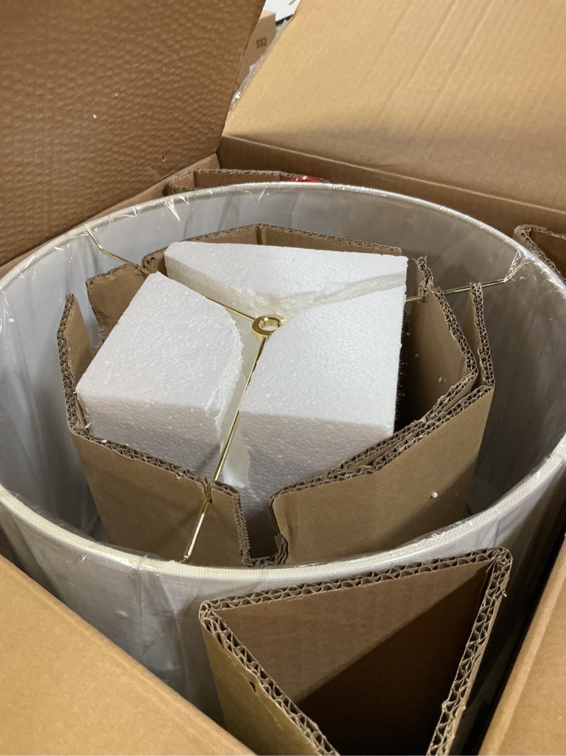 Condition photo showing Good Condition for jonathan y 25" blue/white classic traditional ginger jar ceramic led table lamp, chinoiserie table lamp for living room bedroom, gold base, white linen shade, led bulb included jyl3051a