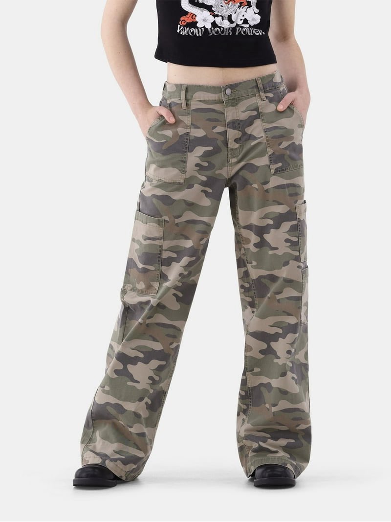 (Size 4X)No Boundaries Wide Leg Cargo Pants, 31.5'' Inseam, Women's and Women's Plus