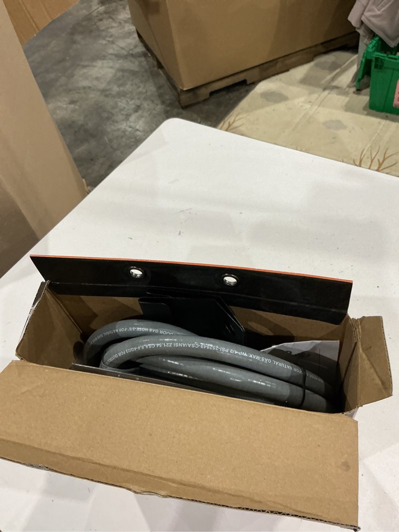Condition photo showing As Is for blackstone standard and omnivore compatible 3/8-in rubber natural gas conversion kit