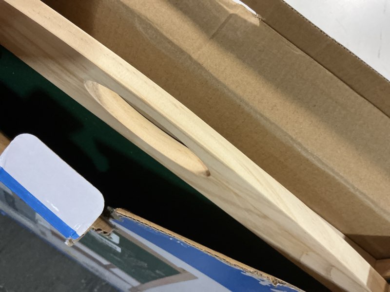 Condition photo showing Good Condition for Kids Wooden Easel with Abacus, Double Sided Magnetic Drawing Board Dry Erase Whiteboard & Chalkboard? Foldable Easel for Toddlers 2-4 Years Painting Easel Kids 3-6