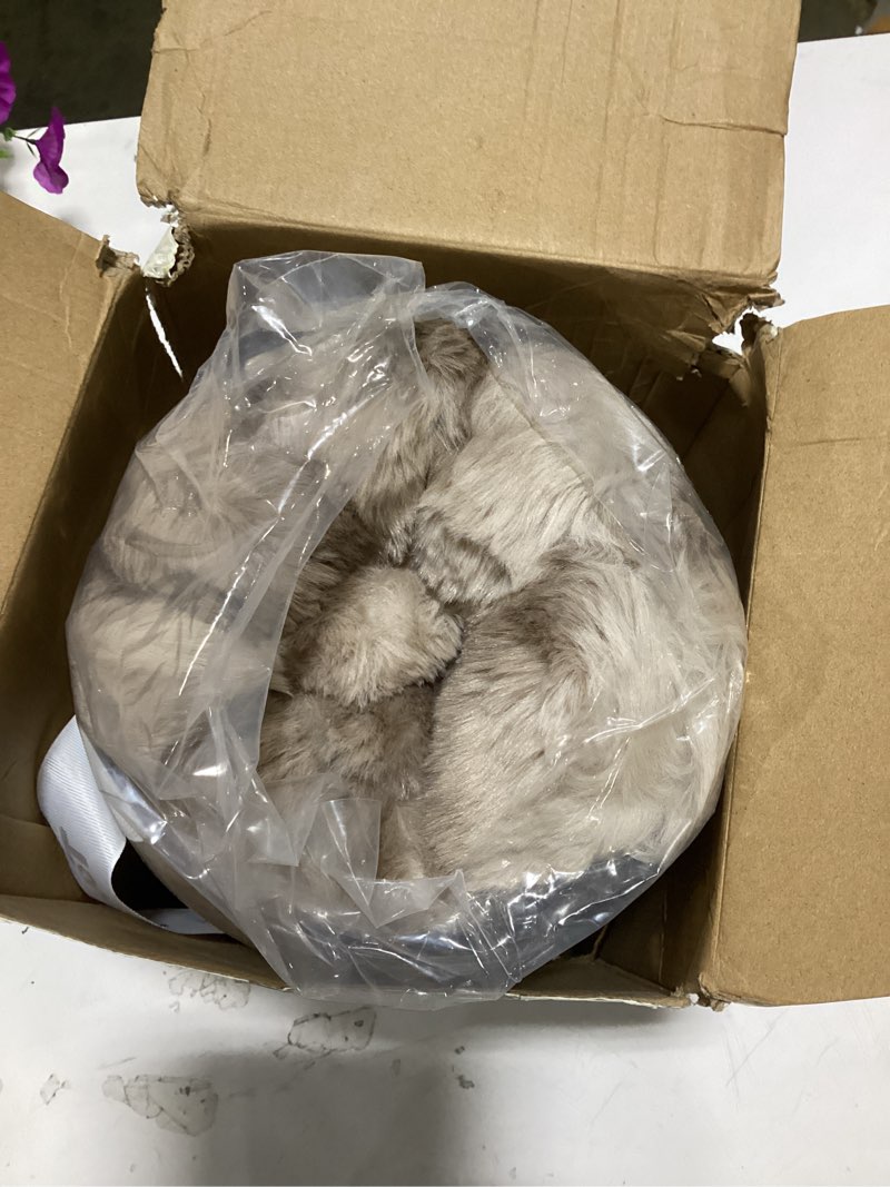 Condition photo showing Good Condition for touchat luxury 1000gsm rabbit faux fur blanket, super heavy warm cozy brown blankets for couch bed sofa, ruched plush fuzzy elegant soft reversible mink blanket for living room bedroom, 90" x 90" tie-dye brown queen-90"x90"