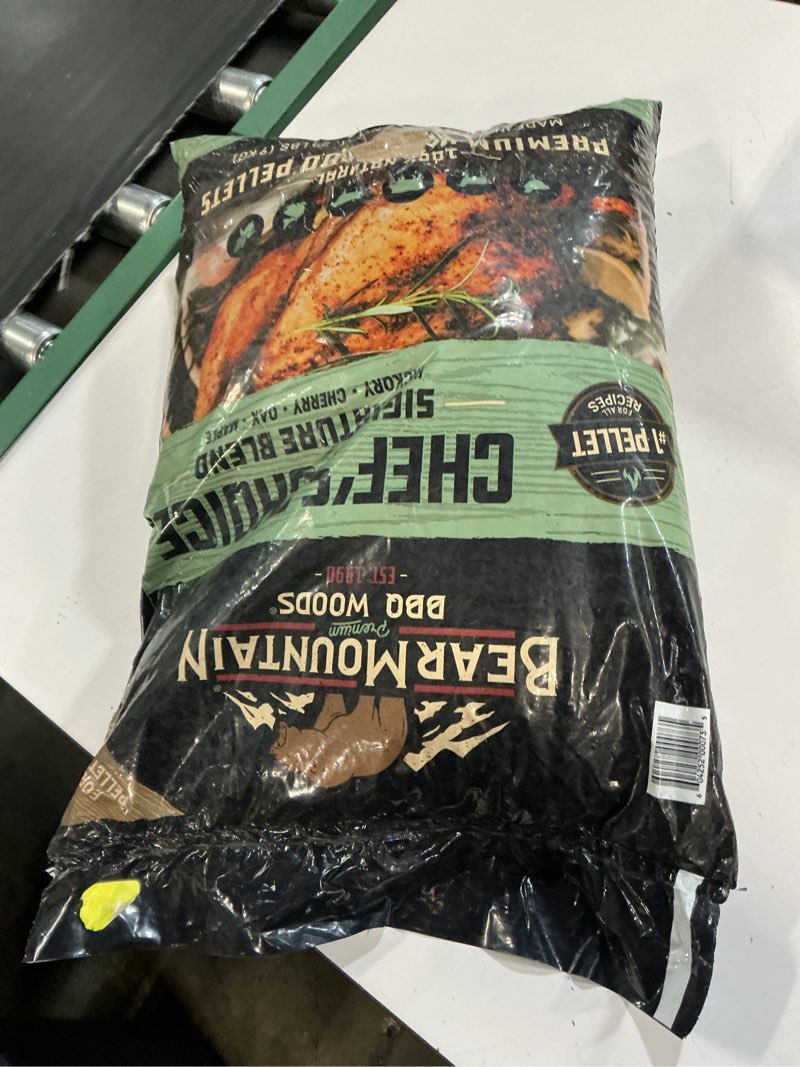 Condition photo showing Good Condition for ( unknown best by date ) bear mountain chef's choice signature blend premium bbq wood pellets, 20 lbs