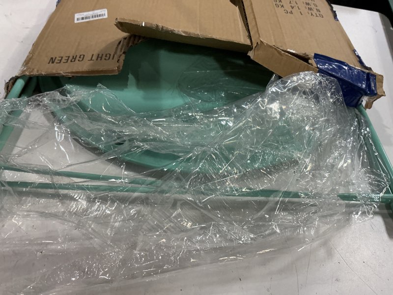 Condition photo showing Good Condition for garden 4 you end table metal side table green round folding tray cyan sofa small accent fold-able table, round end table tray, next to sofa table, snack table for living room and bed room