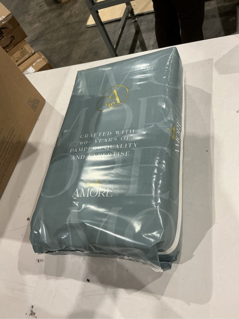 Condition photo showing New/Like New for pampers amore, size 4 (15-34 lbs), 58 count, our best diaper – hypoallergenic & fragrance free, up to 100% leakproof, soft as cashmere size 4 58
