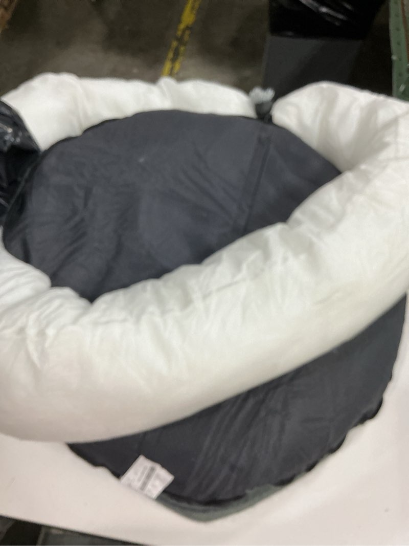 Condition photo showing As Is for 36 inches Donut Dog Bed for Large Dogs - Calming Fluffy Round Pet Bed with Removable & Washable Cover,Fits up to 80 lbs Pets (Dark Grey,Large)