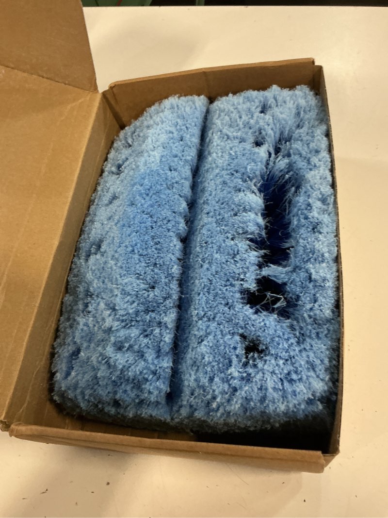 Condition photo showing Good Condition for tanlade 2 pcs car wash brush head with soft detailing bristle flow through car cleaning brush exterior wash equipment for auto truck rv boat camper(12 inch,blue) 12 inch blue