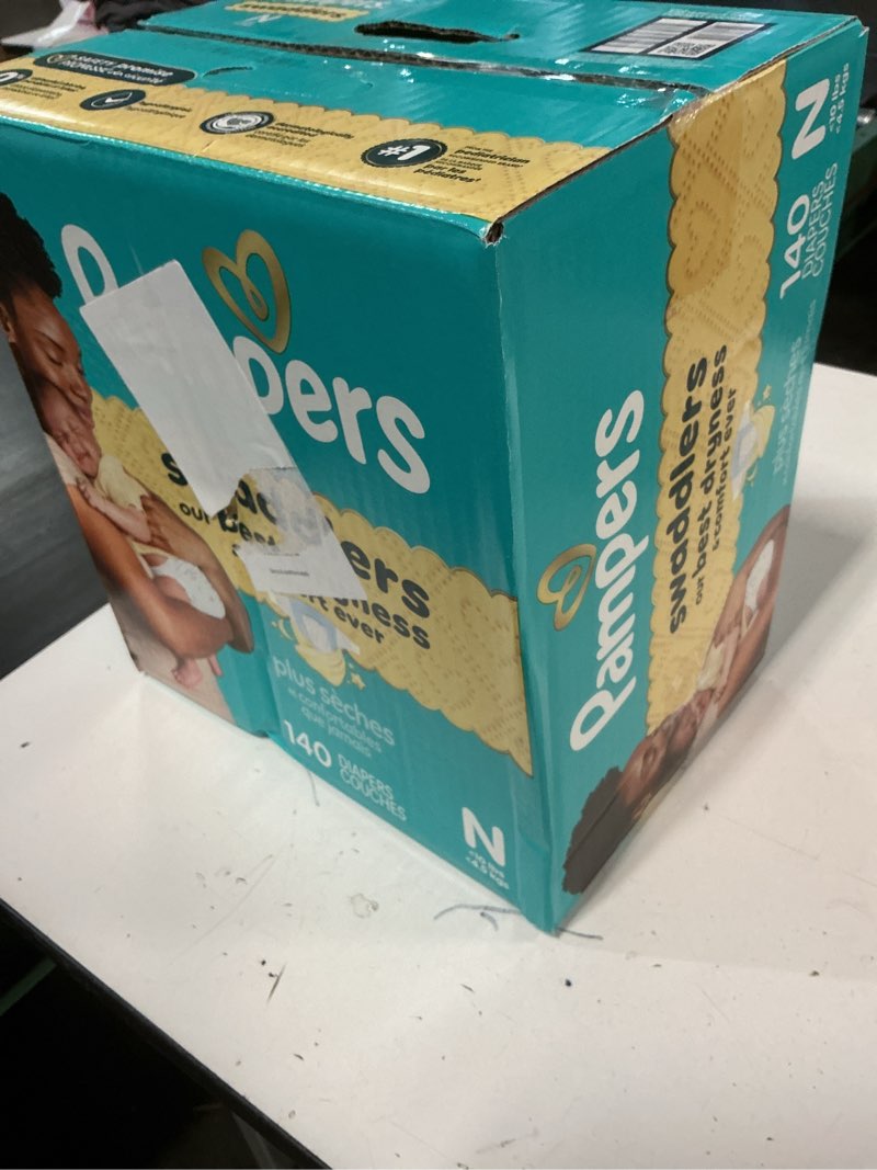 Condition photo showing New/Like New for pampers swaddlers diapers, size 0 (up to 10 lbs), 140 count, absorbent, keeps baby dry and comfortable, skin safe disposable baby diaper (packaging may vary) newborn 140