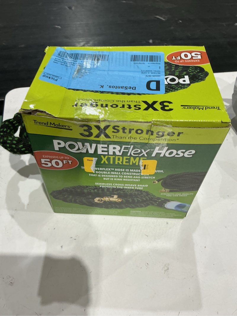 Condition photo showing As Is for flex-able hose flex-able xtreme hose 50ft - kink free, expandable, heavy duty, green garden hose