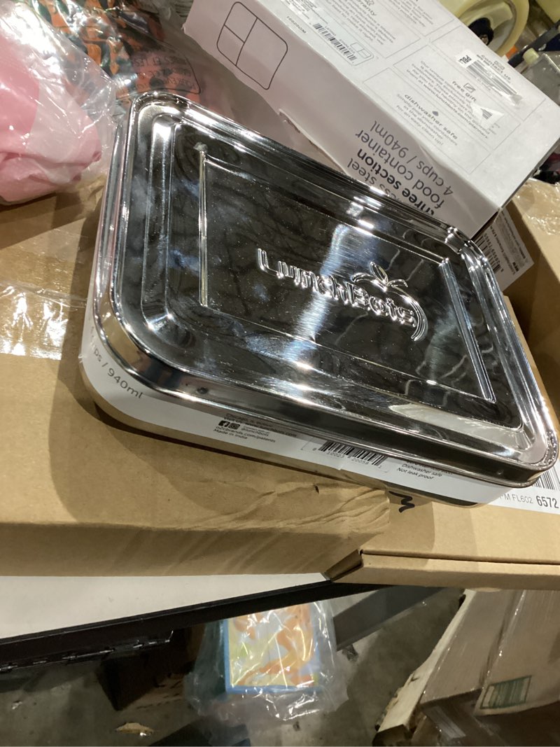 LunchBots Large Trio Stainless Steel Lunch Container -Three Section Design for Sandwich and Two Side