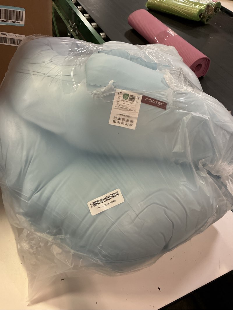 Condition photo showing Good Condition for momcozy pregnancy pillow with cooling cover, dreamlign u pro maternity pillow with adjustable leg pillow - support for back, hips, belly, legs for pregnant women, 50-72 inch, bule