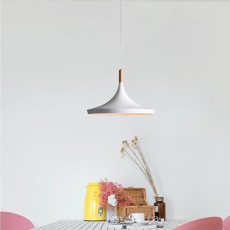 2 Light Battery Operated Pendant Light with Remote Control,White Ceiling Pendant Lights Fixtures,Nor