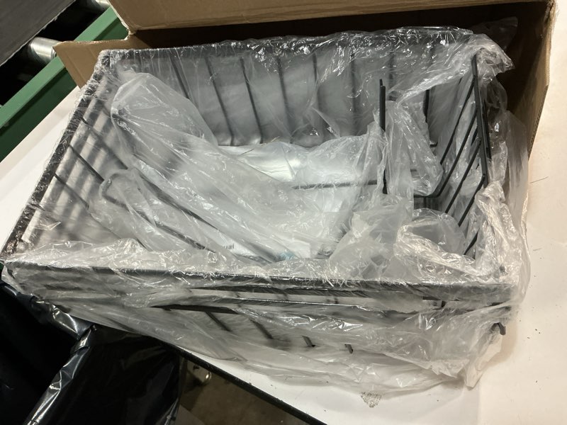 Condition photo showing Good Condition for ispecle freezer organizer bins - 17.5" length fit 5 cu.ft chest freezer, 1 expandable hanging bin & 3 pack stackable deep freezer organizer, sort and get frozen food easily with handle, 4 pack black 4-pack black with top expandable