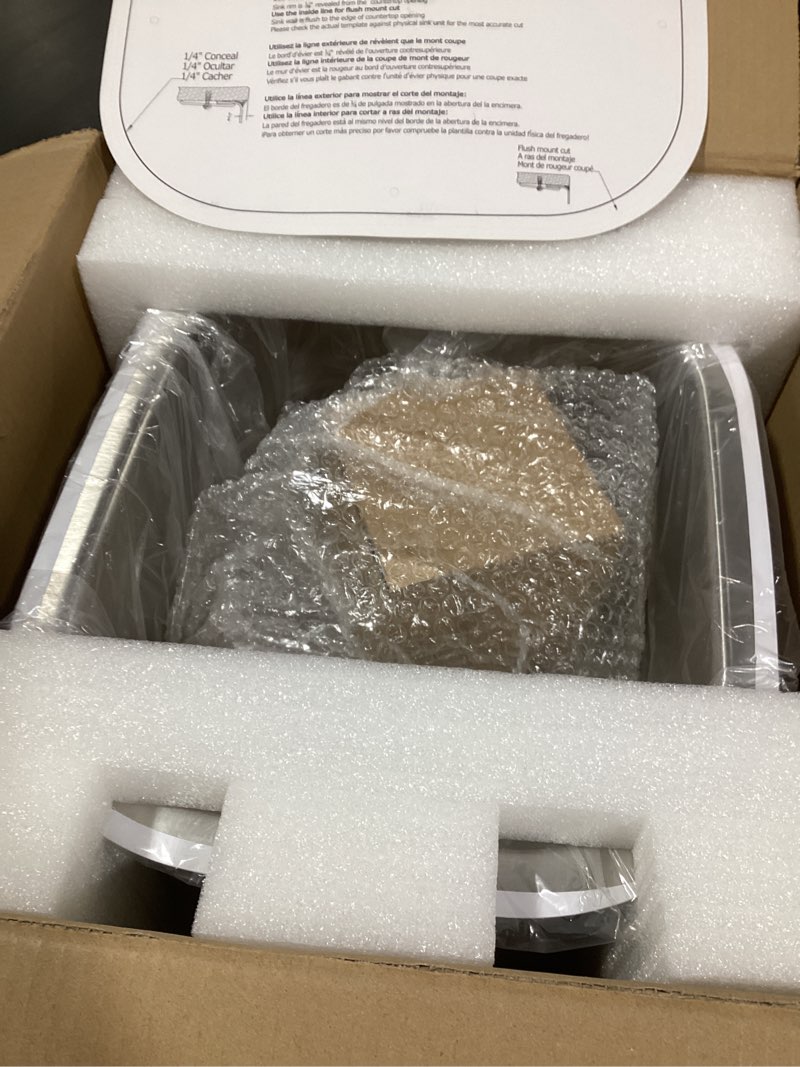 Condition photo showing Good Condition for similar productNantucket Sinks NS1512 15-Inch 18-Gauge Rectangle Undermount Bar/Prep Sink, Stainless Steel not like stock photo measurements not the same as stock photo