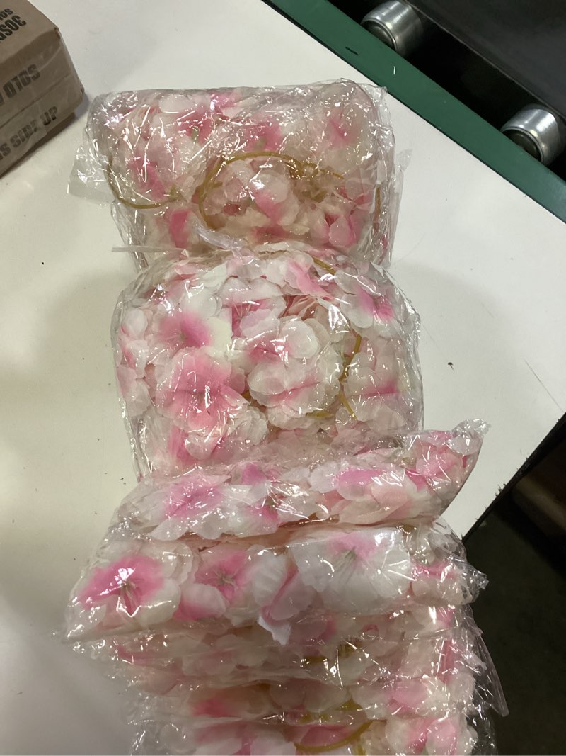 Condition photo showing New/Like New for 10 pcs 59ft artificial cherry blossom garland, pink sakura flower vines hanging decor hanging silk flowers garland for home wedding garden party arch office sakura home decor(pink)
