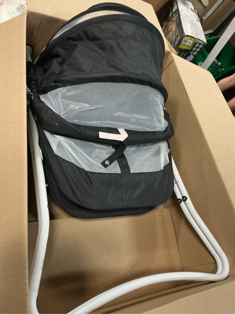 Condition photo showing Good Condition for dream on me karley bassinet - black: adjustable height, canopy, includes mattress/pad
