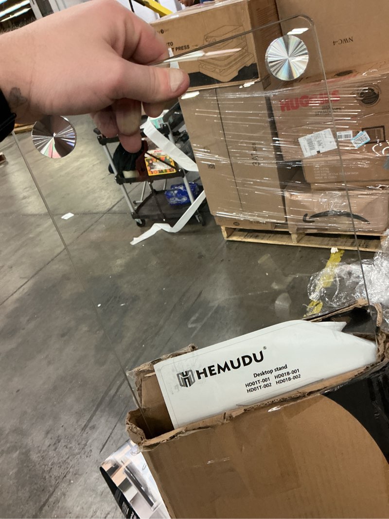 Condition photo showing Good Condition for Hemudu Clear Computer Monitor Riser with Height Adjustable Multi Media Desktop Stand for Flat Screen LCD LED TV, Laptop/Notebook/Xbox One,HD01T-001 1 PACK COMPUTER MONITOR STAND