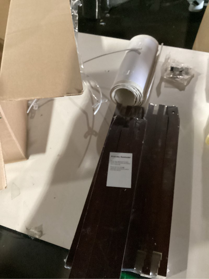 Condition photo showing Good Condition for ELYONA Wood Tripod Floor Lamp, Mid Century Reading Standing Lamp with 3 Color Temperatures & Linen Shade, Modern Night Light for Bedroom, Farmhouse, Living Room, Office, 9W LED Bulb Included, Brown