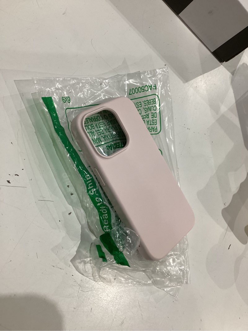 Condition photo showing New/Like New for gonez magnetic for iphone 15 pro case, [compatible with magsafe] anti-scratch microfiber lining & screen protector, shockproof slim phone silicone cover 6.1 inch, chalk pink chalk pink iphone 15 pro