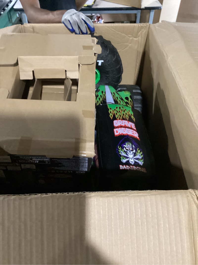Condition photo showing Good Condition for monster jam, official mega grave digger all-terrain remote control monster truck, over 2 ft. tall, 1:6 scale, kids toys for boys and girls ages 4 and up mega grave digger (v2)