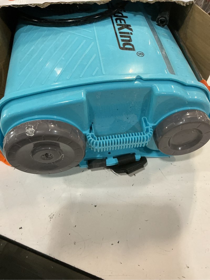 Condition photo showing As Is for battery powered backpack sprayer 4 gallon, 0-100 psi adjustable pressure sprayer compatible with makita 18v battery, electric sprayer with wand, 5 nozzles, 2.6ah battery&charger included 4.2 gal 2.6ah