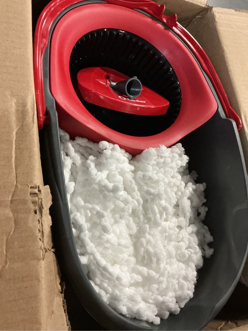 Condition photo showing Good Condition for o-cedar easywring microfiber spin mop & bucket floor cleaning system with 3 extra refills spin mop bucket with 3 extra refills