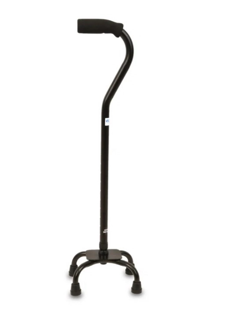 equate quad walking cane with small base – height adjustable, 300 lb capacity