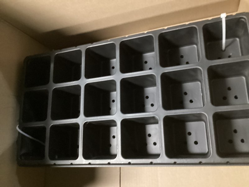 Condition photo showing Good Condition for 10 pack 18 cell seed starter trays - 2.9 "deep 3 inch big cell plastic nursery trays, 20" x 10", for 1020 flat trays seed germination, planting seedlings & propagation black 18 cells-10p