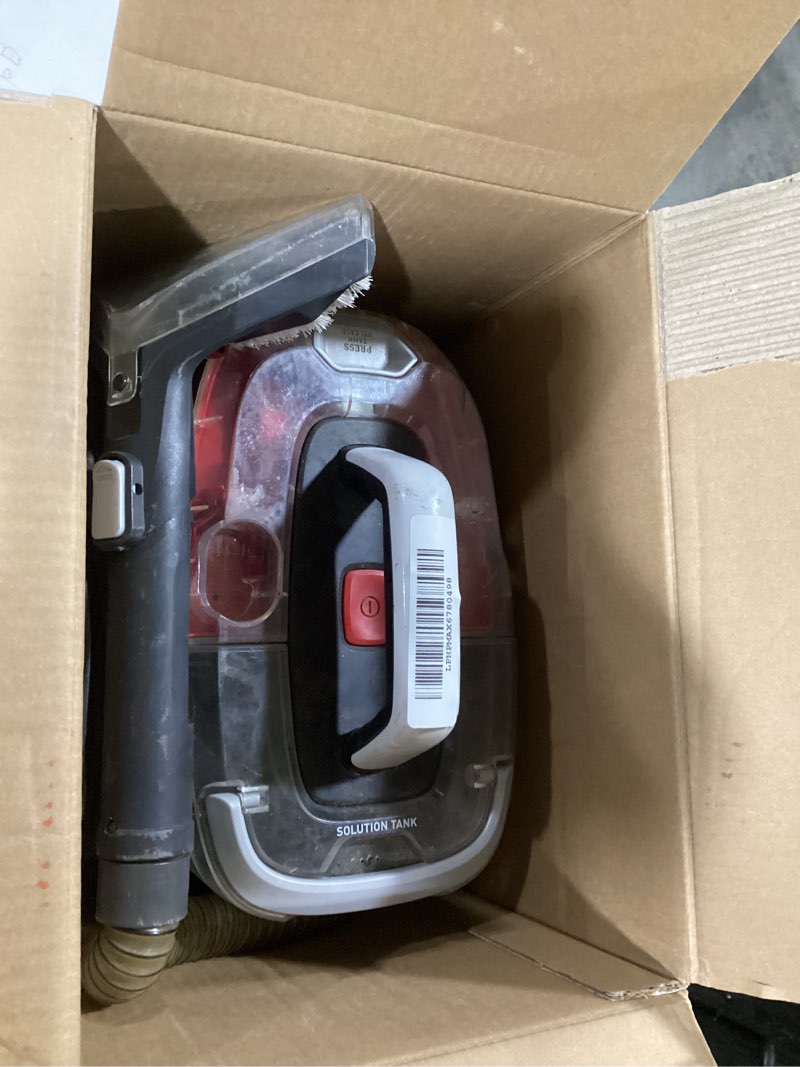 Condition photo showing As Is for Hoover CleanSlate Plus Portable Carpet + Upholstery Spot Cleaner Machine, Powerful Suction with Versatile Tools, Pet Stain Remover, Car and Auto Detailer, Pair with Hoover Carpet Cleaner Solution