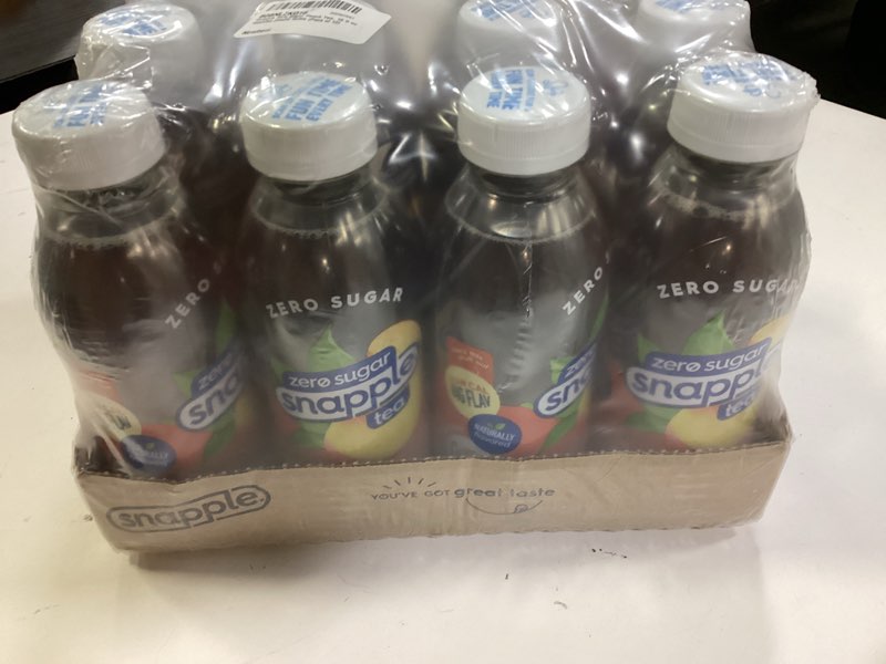 Condition photo showing New/Like New for Snapple Zero Sugar Peach Tea, 16 fl oz recycled plastic bottle (Pack of 12) Zero Sugar Peach 16 Fl Oz (Pack of 12)