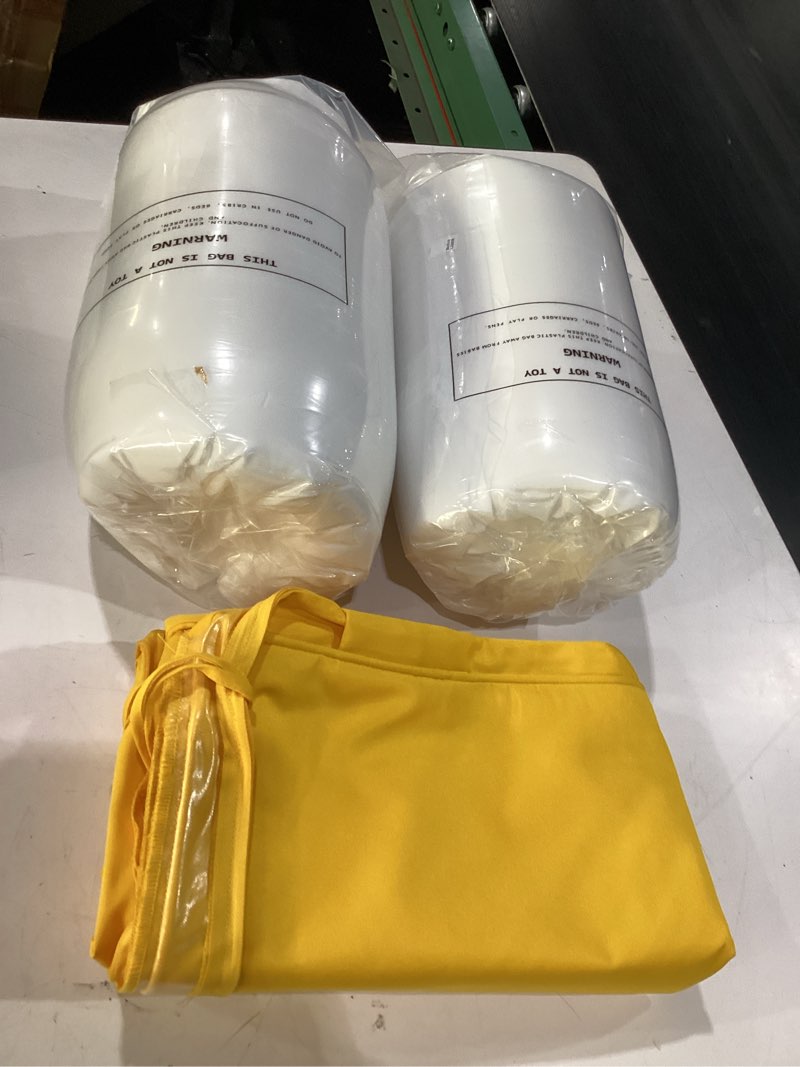 Condition photo showing New/Like New for basic beyond chaise lounge cushions outdoor, 3-layer waterproof outdoor furniture cushions with removable cover and 4 ties, 72"x21"x3" patio lounge chair cushions for outdoor furniture, yellow yellow 72x21x3 inch