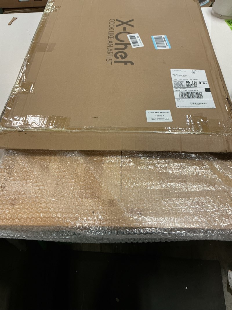 Condition photo showing New/Like New for Noodle Board Stove Cover, X-Chef 30 x 22" Bamboo Cutting Board Stove Top Cover with Handles, for Electric Stovetop, Gas Burners, Sink Cover, RV (Wooden)