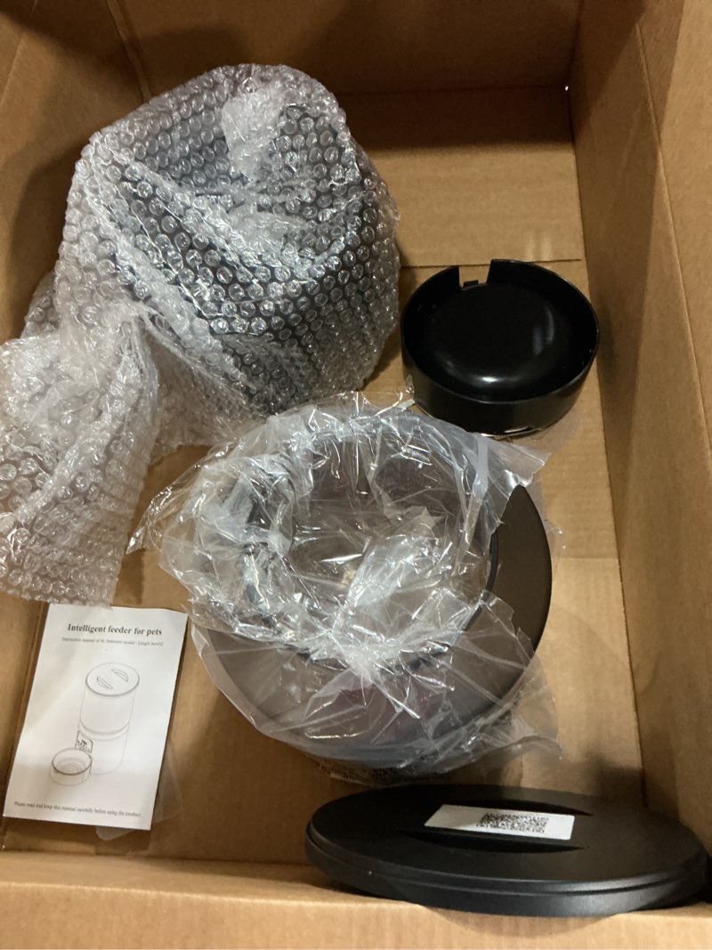 Condition photo showing Good Condition for Automatic Cat Feeders, 4L Timed Cat Dry Food Dispenser Auto Pet Feeder for Cats and Small Dogs Dual Power Supply 9 Meals Programmable 1-15 Portion Per Day with Stainless Bowl Easy Clean 4 L Black-Basic Edition