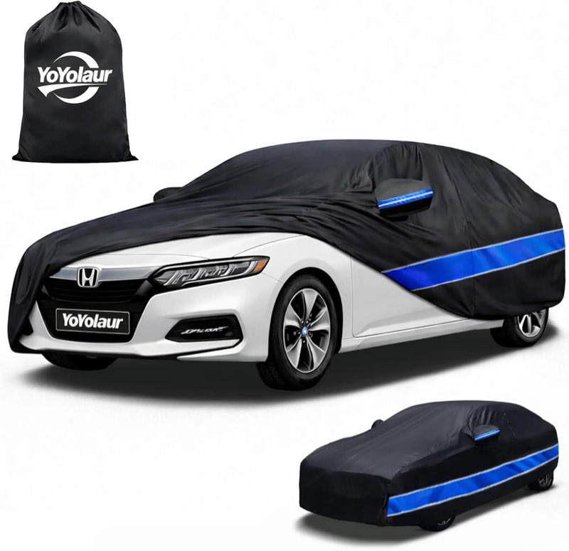 Car Cover Waterproof All Weather,Full Exterior Cotton Lining,Sun Rain UV Dust Snow Protection