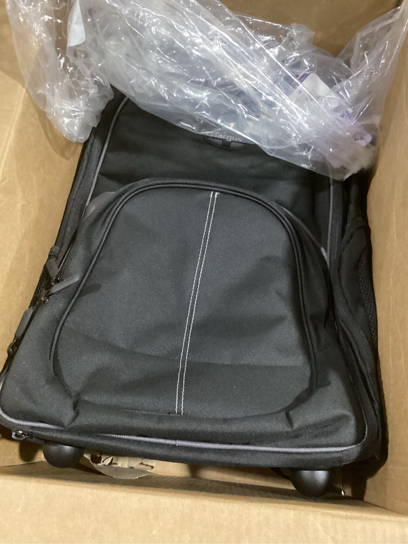 Condition photo showing Good Condition for Targus 16 Inch Compact Rolling Backpack, Black - Wheeled Travel Bag with Removable Protective Laptop Sleeve, Fits Laptops Up to 16” and MacBook Pros up to 17” (TSB750US)