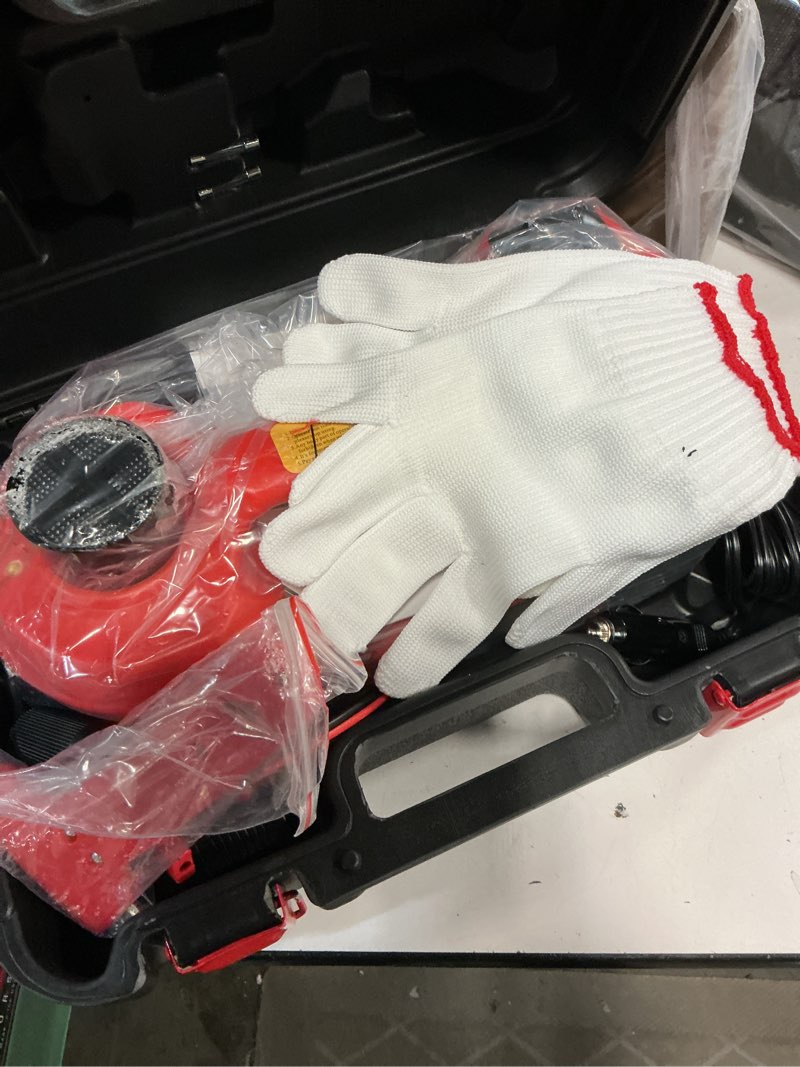 Condition photo showing Good Condition for Electric Car Jack 5 Ton 12V Floor Jack Hydraulic Jack Stand Car Lift Jack with Integrated Tire Pump for SUV Truck Sedan Vehicle Roadside Emergency Tire Change Red Car Jack