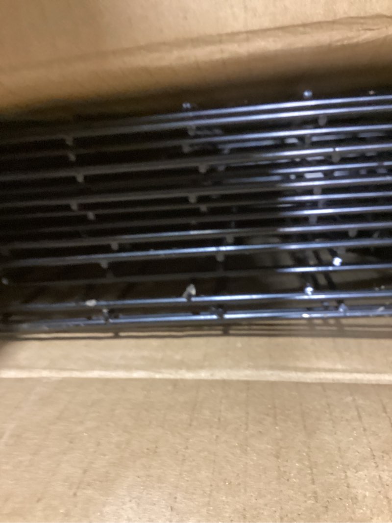 Condition photo showing As Is for 15 panels no dig decorative outdoor garden fence with gate for yard, 32 in(h) x 35.4 ft(l) animal barrier fencing rustproof metal wire panel border for dog, rabbits, and patio temporary ground stakes 15 panels-32 in(h) x 35.4 ft(l) with gate