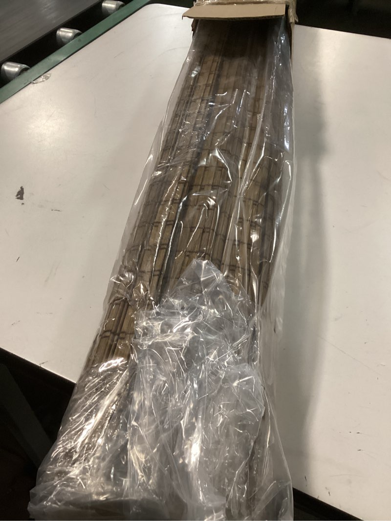 Condition photo showing Good Condition for LazBlinds Cordless Bamboo Roman Shades, Privacy Blinds for Interior Windows, Room Darkening Roll Up Bamboo Blinds for Home & Patio, 32.5" W x 64" H, Highfield Teak Pricacy - Highfield Teak 32 1/2" W x 64" H