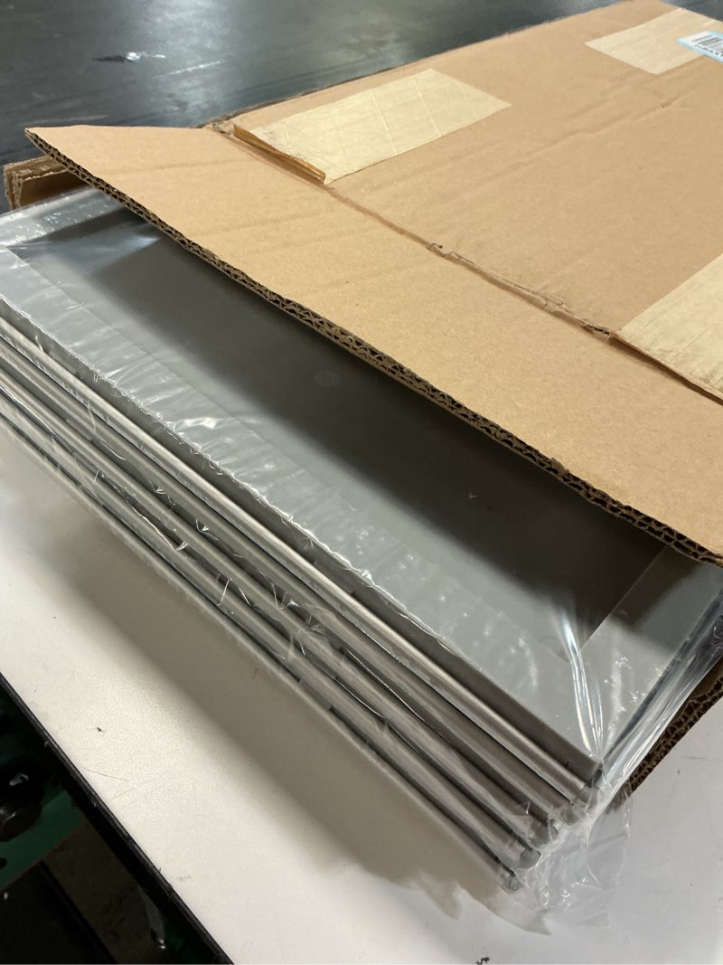 Condition photo showing Good Condition for m&t displays opti snap poster frame 11x17 inch silver 1" aluminum profile front loading wall mounting photo picture document certificate sign holder mitered corner anti glare cover (5 pack)