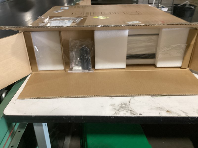 Condition photo showing New/Like New for fundin black aluminum medicine cabinet 24 x 24 inch recessed or surface mount, with double door and adjustable shelves. 24”w x 24"h x 4.8"d