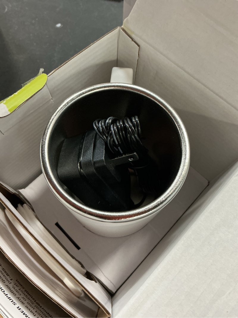 Condition photo showing Good Condition for ionmug coffee mug & charging coffee mug warmer coaster, 12oz. stainless steel coffee mug with lid, 3.5" x 3.5" x 5"