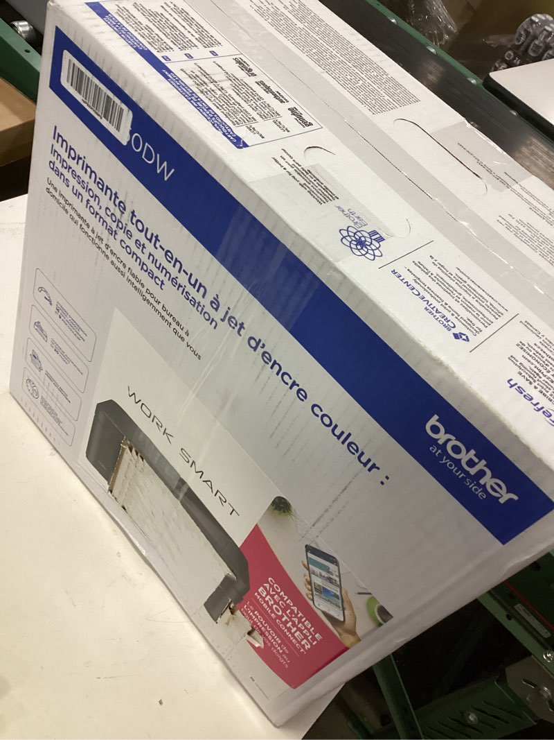 Condition photo showing New/Like New for Brother Work Smart 1360 Wireless Color Inkjet All-in-One Printer with Automatic Duplex Printing and 1.8” Color Display | Includes Refresh Subscription Trial(1) (MFC-J1360DW) (Uses LC501 Series Inks)