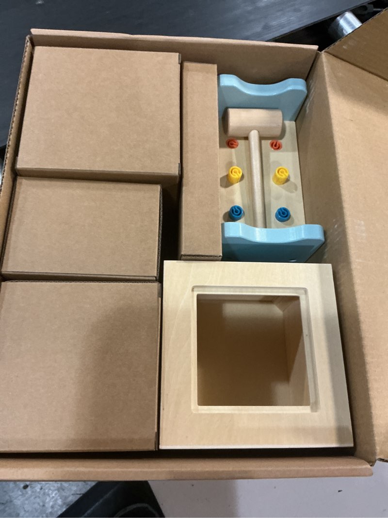 Condition photo showing New/Like New for oook montessori toys for 1 year old, 7 in 1 learning educational kit with sensory bin,nesting box, 3 in 1 educational box,pounding bench and baby stacking cups