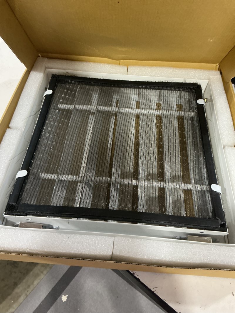 Condition photo showing Good Condition for 12 x 12 inch access panel for drywall, access panel with vent, plumbing access panel with magnetic opening and closing, wall access panel for drywall, ceiling, plumbing, electrical and attic white 12"×12"