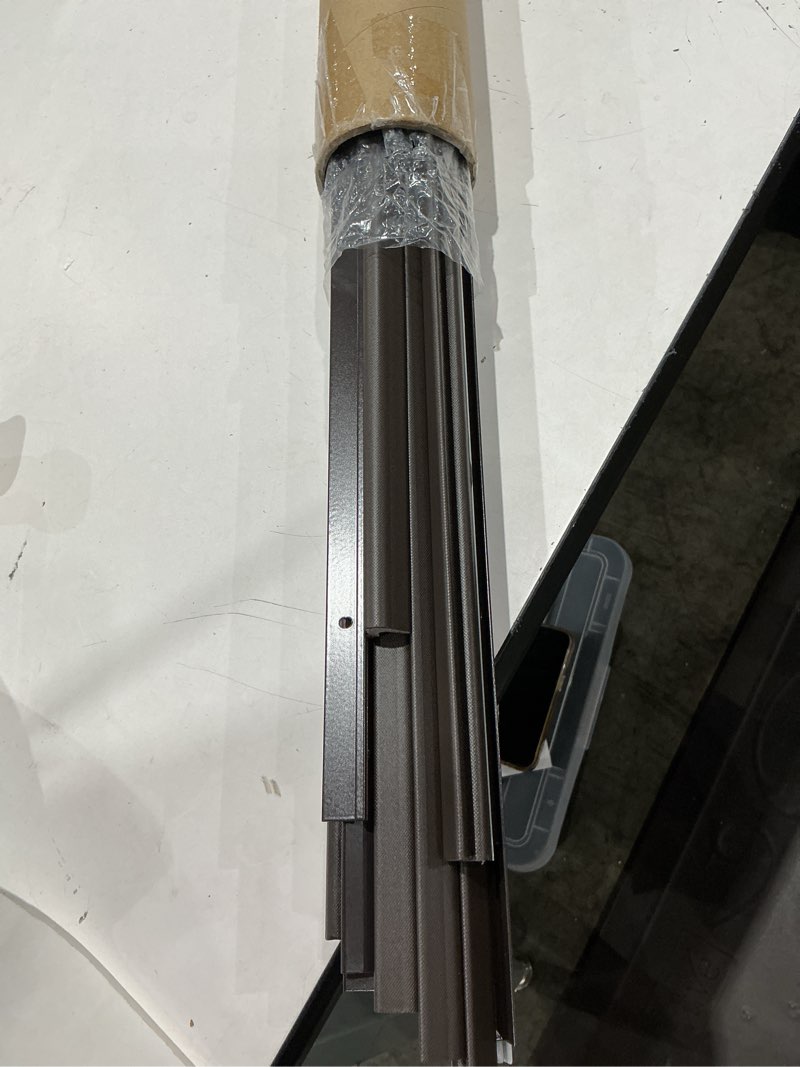 Condition photo showing Good Condition for yuntau 10 pcs screw on door weather stripping 42" 36" exterior door weather stripping with aluminum carrier and foam gasket, v shaped soundproof seal for sides and top (brown) 10 brown