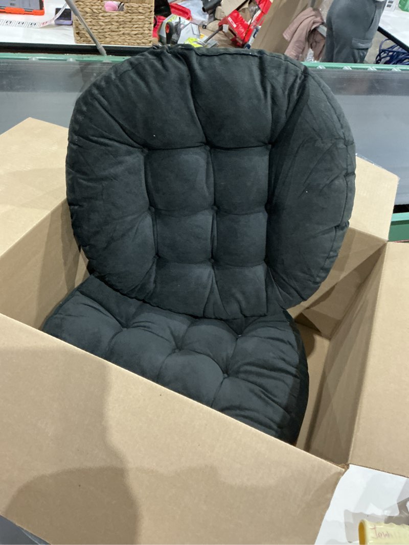 Condition photo showing Good Condition for set of 2 round corduroy floor cushions outdoor seat cushions floor pillow meditation pad for acapulco chair wicker chairs garden balcony yoga living room sofa office(black)