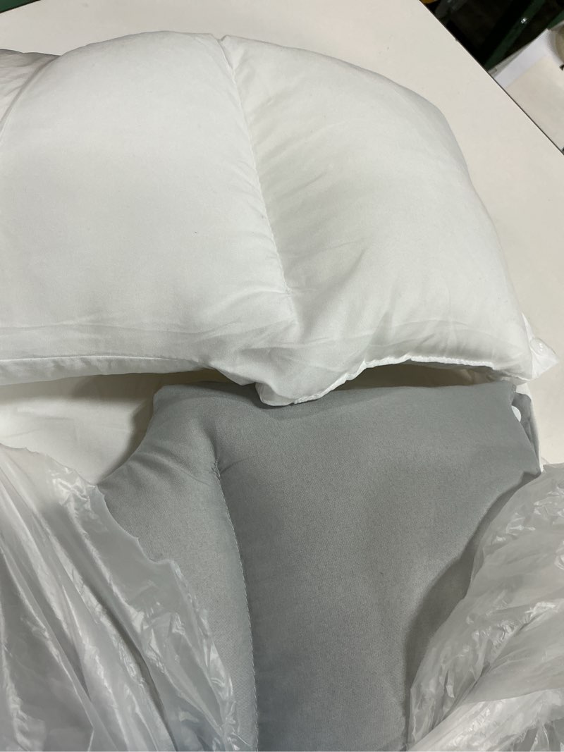 Condition photo showing As Is for Cervical Neck Pillow with Dual Support Zones for Customizable Support, O-Shaped Memory Foam Cloud Pillow, Cradling Comfort without Ear Pressure, Bed Pillow for Back, Side, Stomach Sleepers, Soft Cover