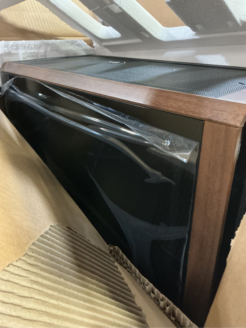 Condition photo showing New/Like New for Lian Li LANCOOL 217 Genuine Walnut Wood Computer Case, Mid-Tower ATX PC Case with 5 Pre-Installed PWM Fans 2x170mm, 2x120mm & 1x140mm, Flexible PSU & Cable Installation - Black (LAN217X)